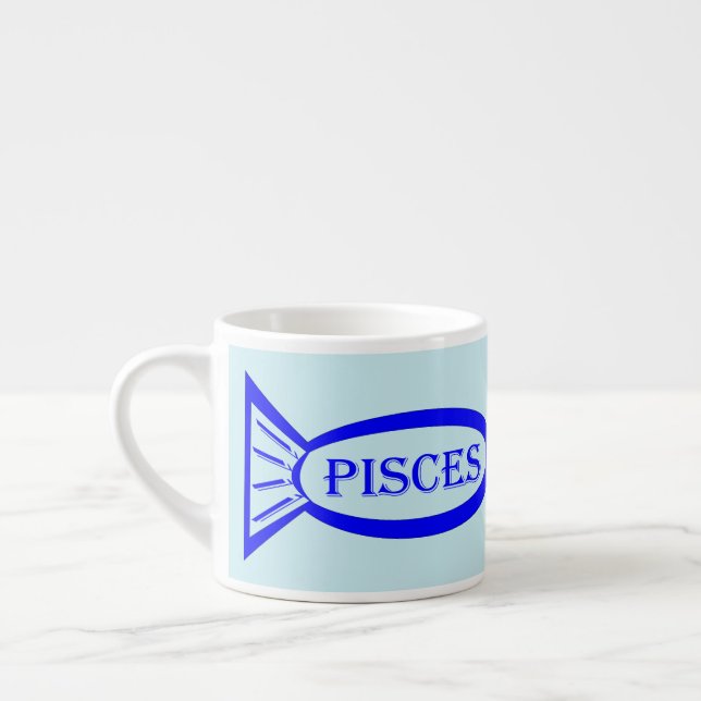 Pisces Star Sign Fish Espresso Mug (Left)