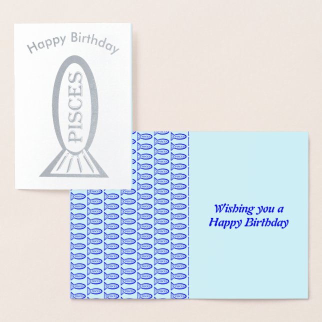 Pisces Star Sign Fish Foil Card (Display)