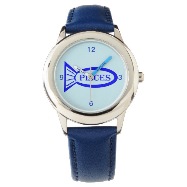 Pisces Star Sign Fish Kids Watch (Front)