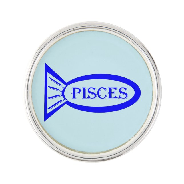 Pisces Star Sign Fish Lapel Pin (Front)