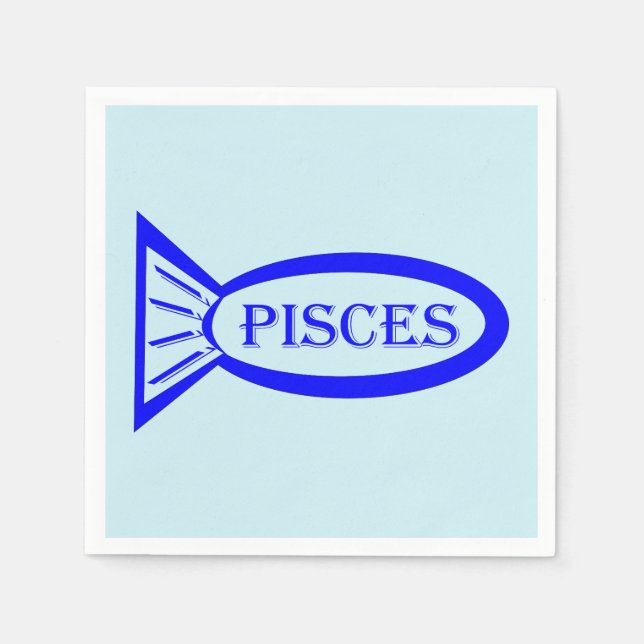 Pisces Star Sign Fish Paper Napkins (Front)