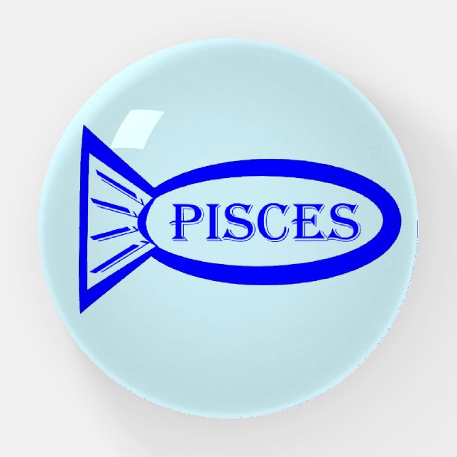 Pisces Star Sign Fish Paperweight (Front)