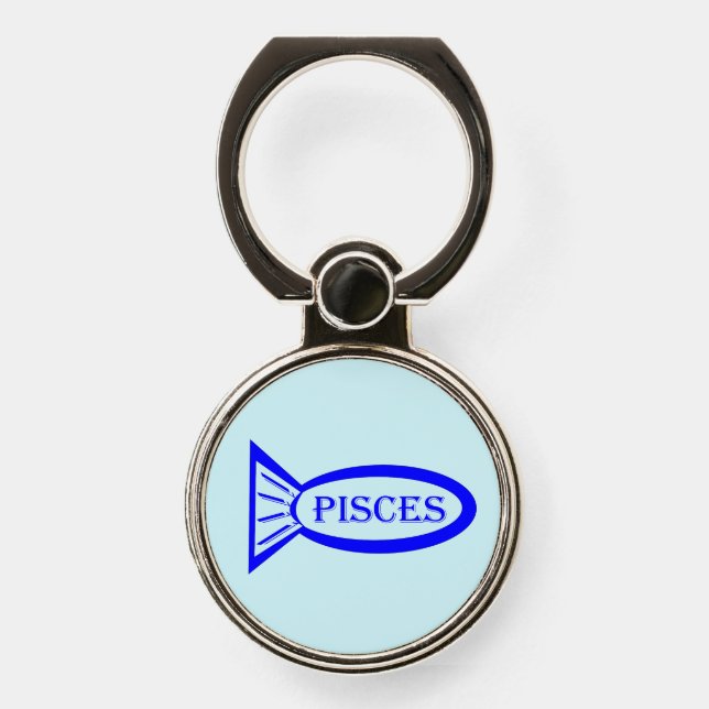 Pisces Star Sign Fish Phone Ring Stand (Front)