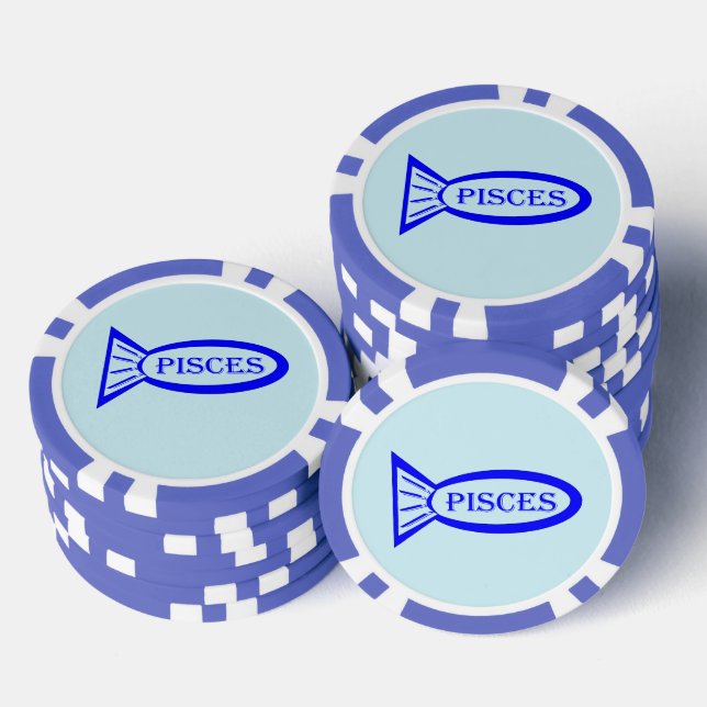Pisces Star Sign Fish Poker Chips (Stack)