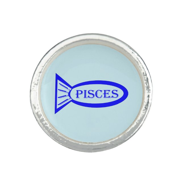 Pisces Star Sign Fish Ring (Front)