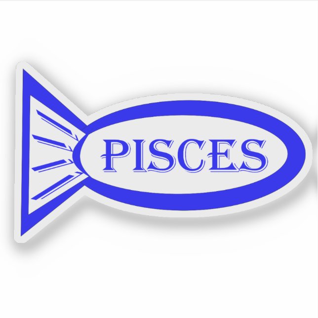 Pisces Star Sign Fish Shaped Sticker (Front)
