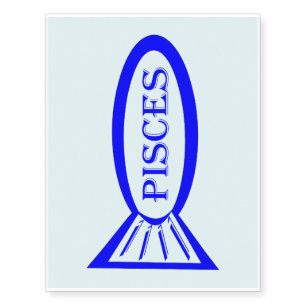 Pisces Star Sign Fish Temporary Tattoo