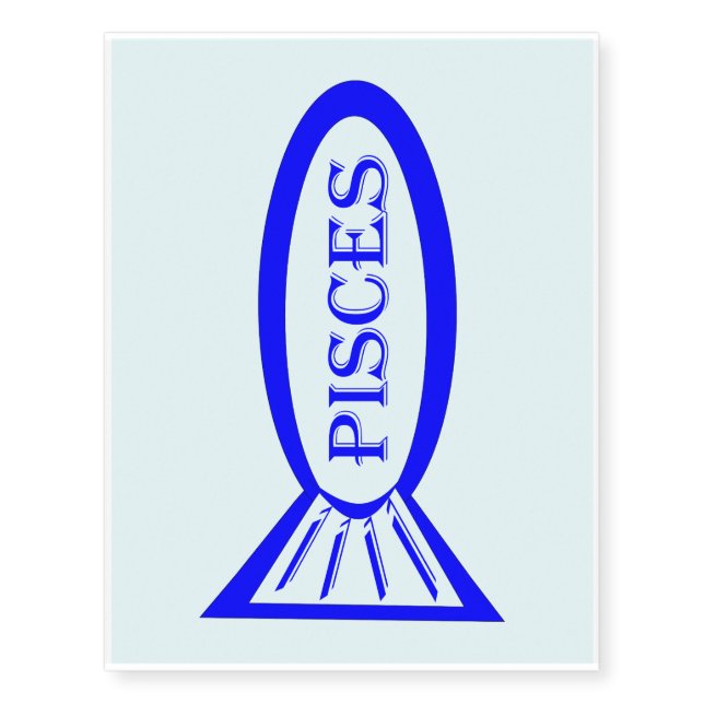 Pisces Star Sign Fish Temporary Tattoo (Front)