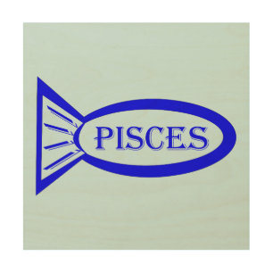 Pisces Star Sign Fish Wood Canvas