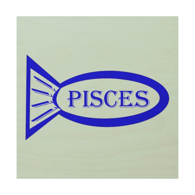 Pisces Star Sign Fish Wood Canvas (Front)