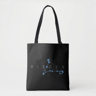 pisces star zodiac sign constellation horoscope as tote bag