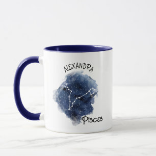 Pisces Starry Night Constellation Custom Name  Mug