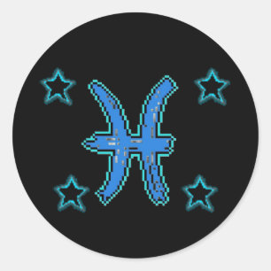PISCES Stars Classic Round Sticker