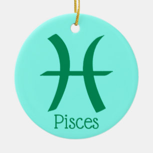 Pisces Sun Sign Zodiac Symbol  Ceramic Ornament