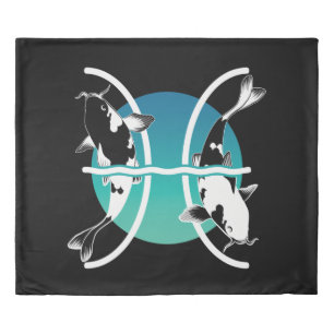 Pisces Symbol - Astrological Zodiac Sign Duvet Cover