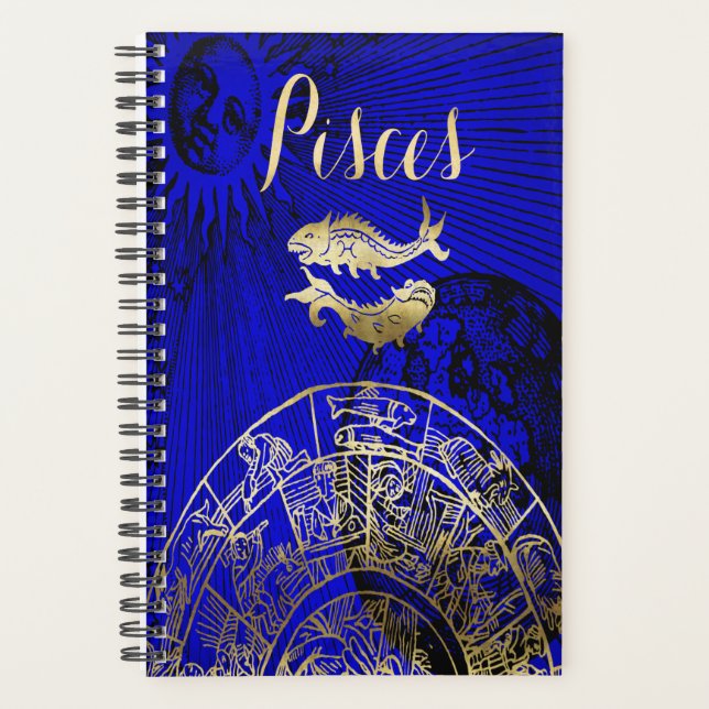 Pisces Symbol Astrology Zodiac Sign Horoscope Planner (Front)
