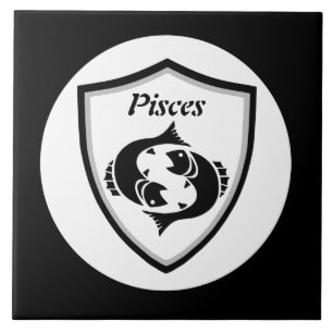 Pisces symbol ceramic tile