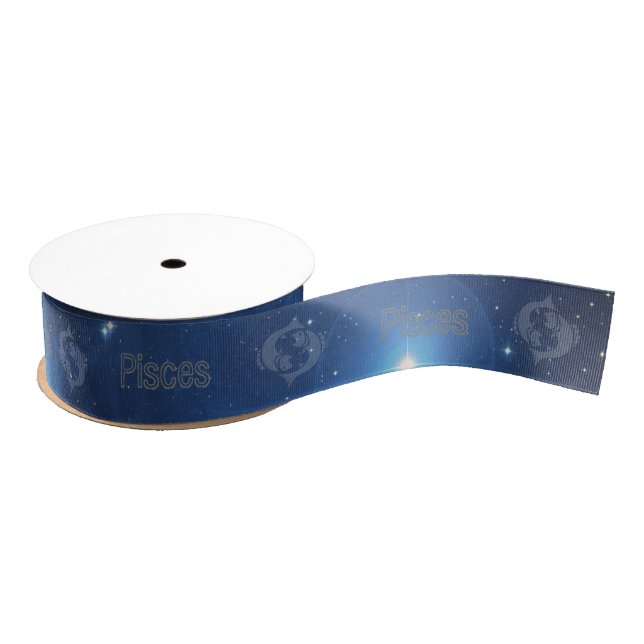 Pisces symbol  grosgrain ribbon (Spool)