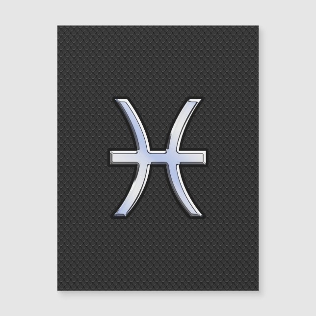 Pisces Symbol on Black Snake Skin style (Front)