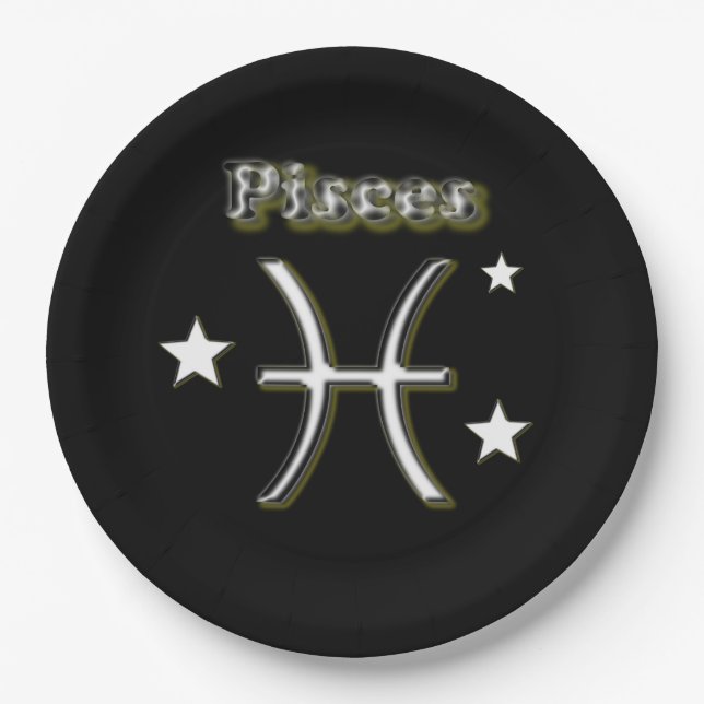 Pisces symbol paper plates (Front)