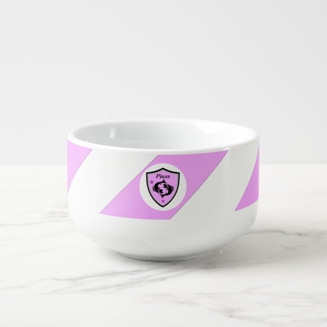 Pisces symbol  soup mug (Front)