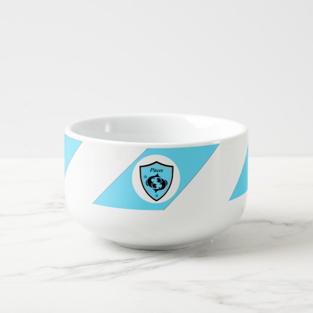 Pisces symbol  soup mug (Front)