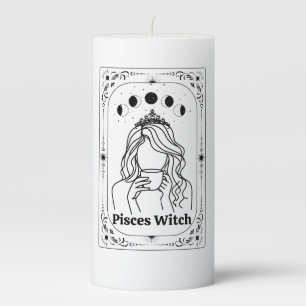 Pisces Tarot Customizable Zodiac Sign Astrology Pillar Candle