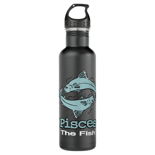 Pisces The fish blue drinks bottle (Front)