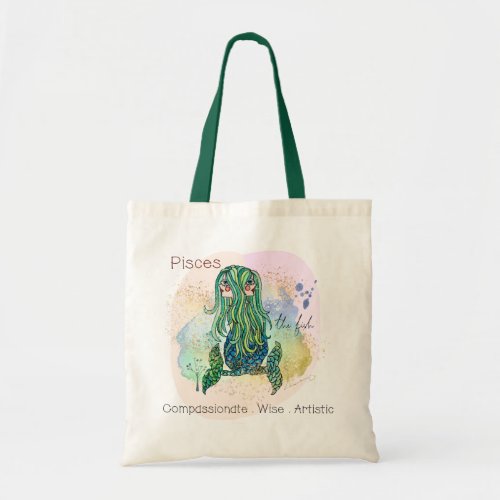 Pisces The Fish Character Traits Symbolic Zodiac Tote Bag