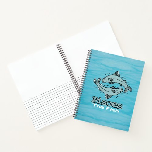 Pisces The Fish water zodiac blue Notebook