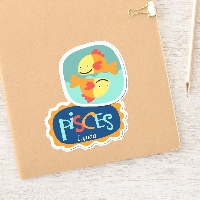 Pisces the Fish Zodiac Contour Sticker (Notebook)