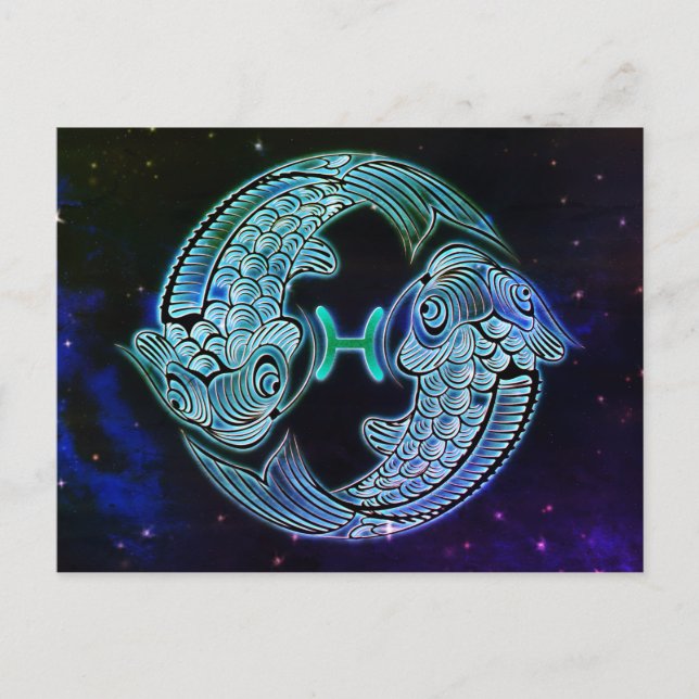 pisces the fish zodiac postcard (Front)
