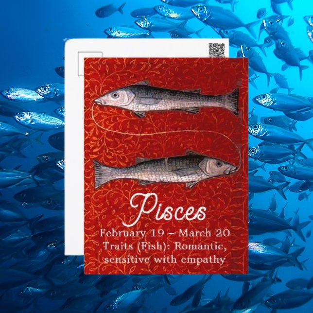 Pisces the Fish Zodiac Sign Birthday Party Postcard (Pisces the Fish Zodiac Sign Birthday Party Postcard)
