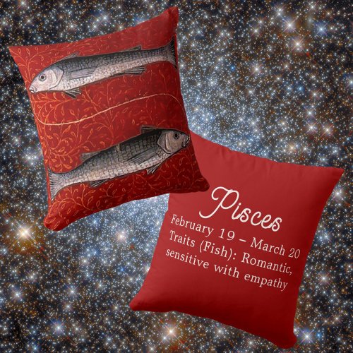 Pisces the Fish Zodiac Sign Birthday Party Throw Pillow