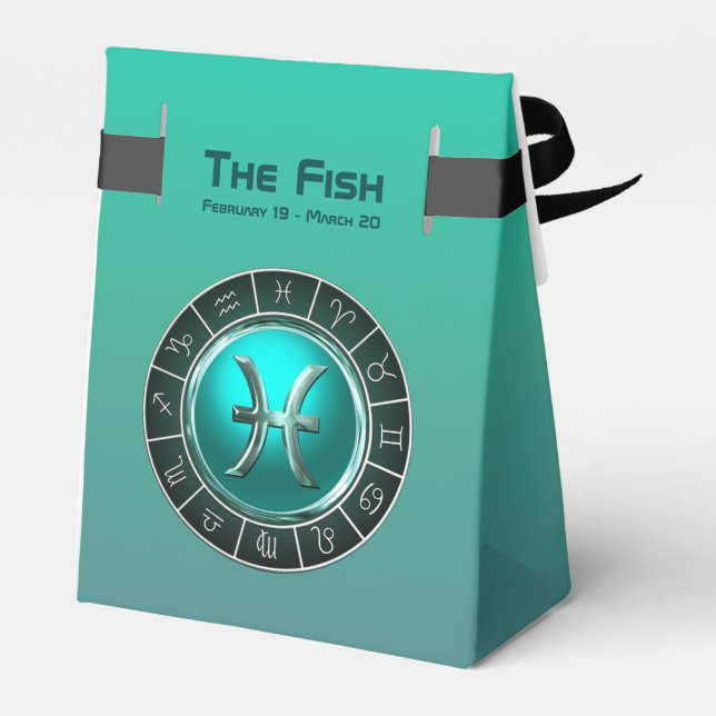 Pisces - The Fish Zodiac Sign Favor Boxes (Back Side)