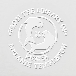 Pisces the Fish Zodiac Sign “From the library of”  Embosser