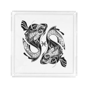 Pisces the Fish Zodiac Symbol and Sign Acrylic Tray