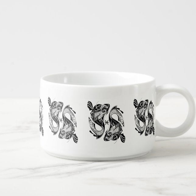 Pisces the Fish Zodiac Symbol and Sign Bowl (Left)