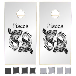 Pisces the Fish Zodiac Symbol and Sign Cornhole Set
