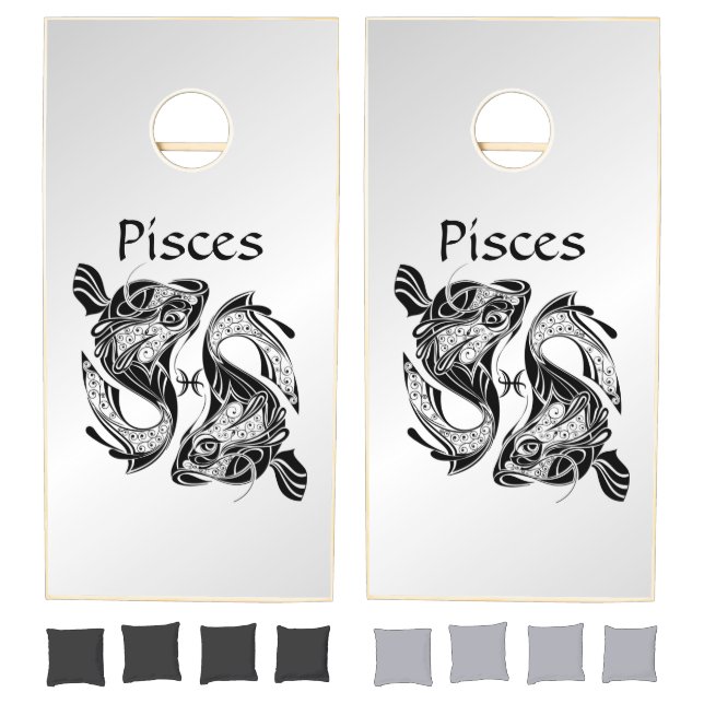 Pisces the Fish Zodiac Symbol and Sign Cornhole Set (Set)