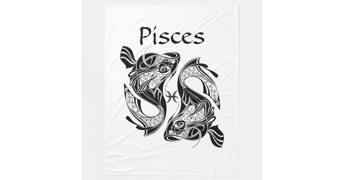 Pisces the Fish Zodiac Symbol and Sign Fleece Blanket | Zazzle