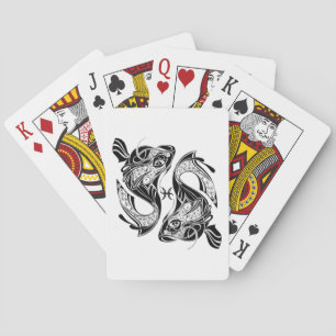 Pisces the Fish Zodiac Symbol and Sign Poker Cards