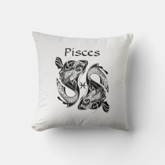 Pisces the Fish Zodiac Symbol and Sign Throw Pillow