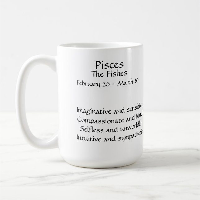 Pisces - The Fishes - with Traits - Beverage Mug (Left)