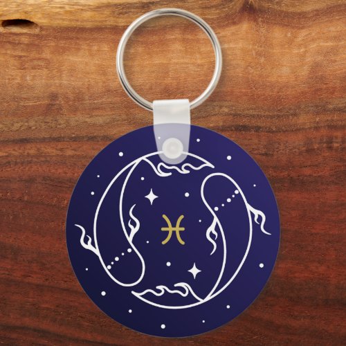 Pisces the Fishes Zodiac Sign  Keychain