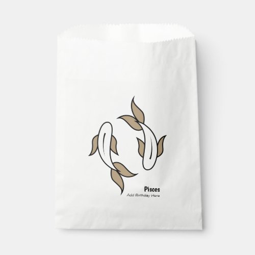 Pisces the twin fish personalized party favour favor bag