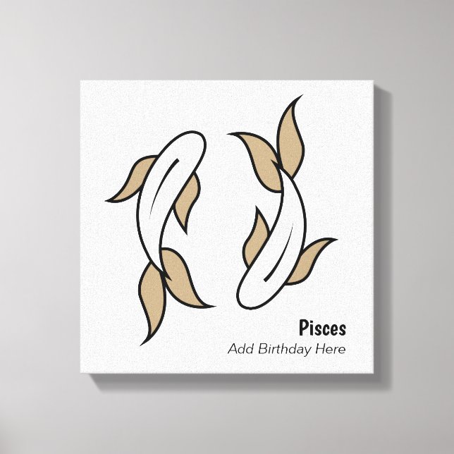 Pisces the twin fish personalized zodiac canvas print (Front)