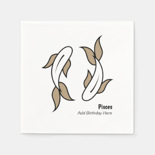 Pisces the twin fish personalized zodiac napkins