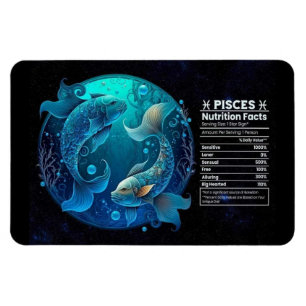 Pisces-Themed Nutritional Value Magnet