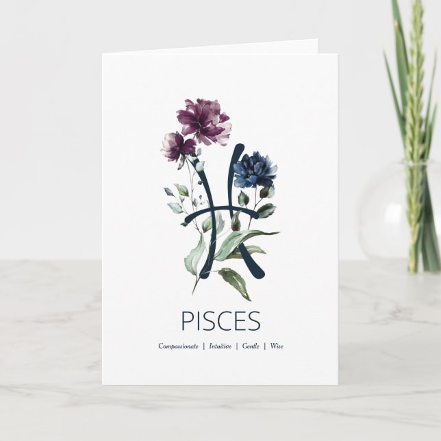 Pisces Traits Birthday Card (Front)